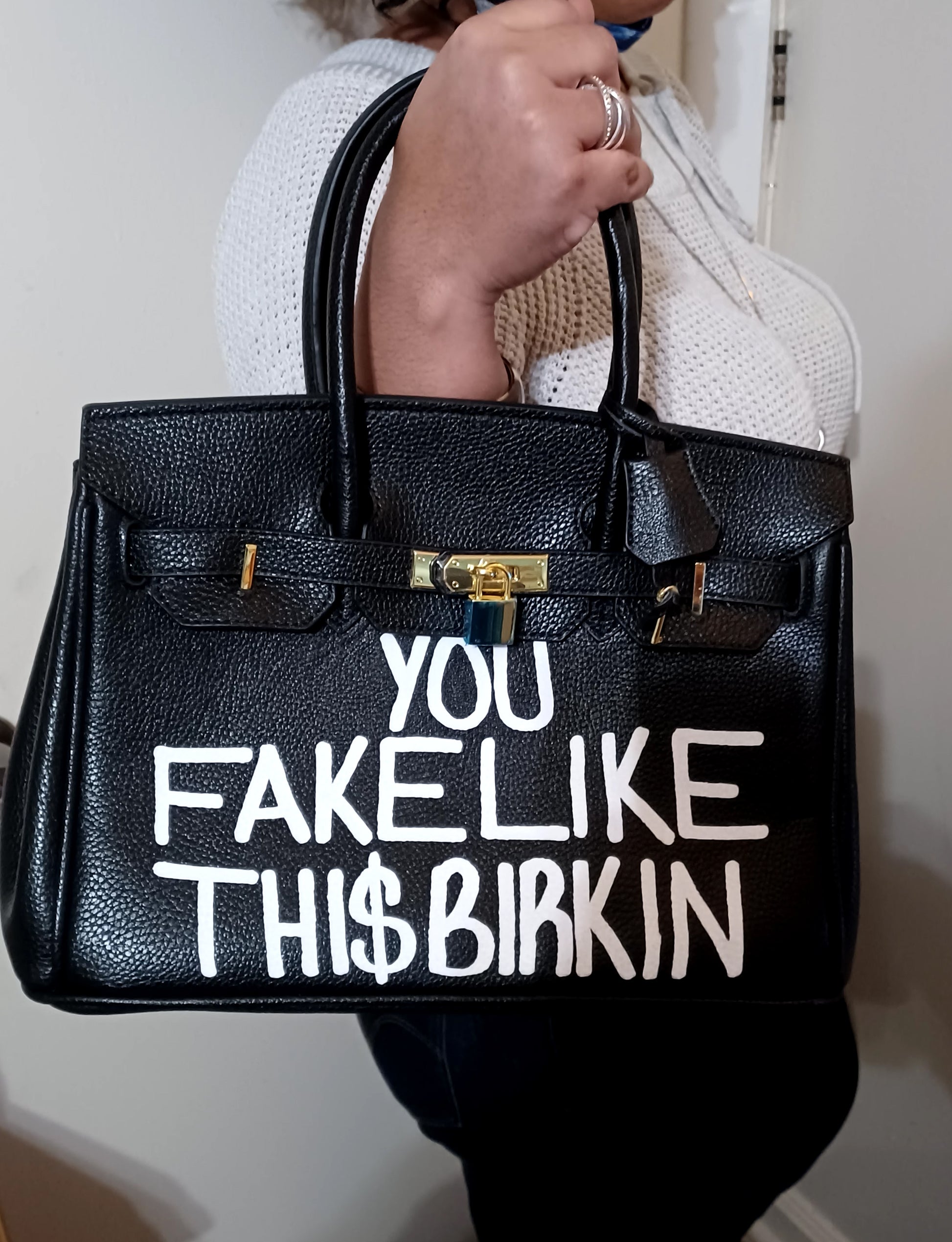 Hand Printed You Fake Like this B Bag – Family Love Rocks